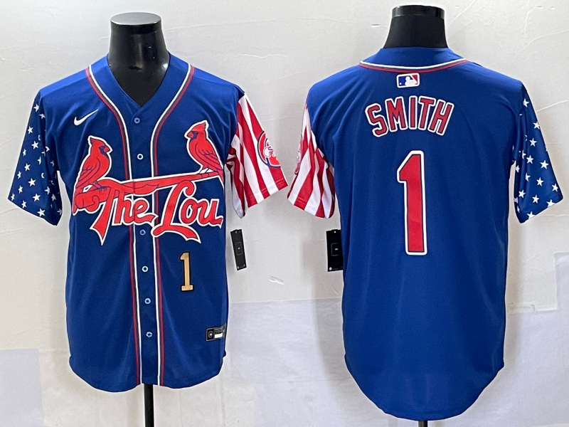 Men St.Louis Cardinals #1 Smith blue 2025 Nike Game MLB Jersey style 4->st.louis cardinals->MLB Jersey